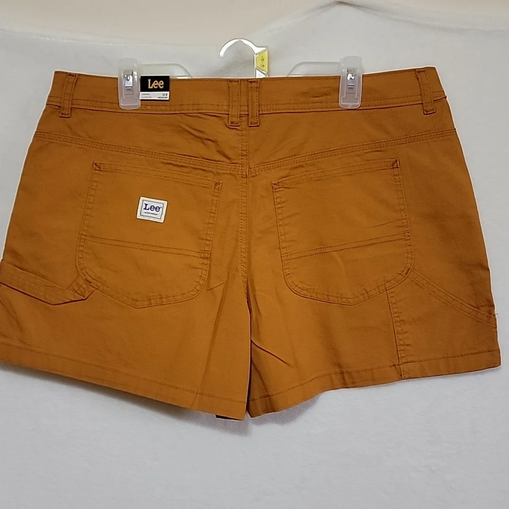 Women's Lee Legendary Carpenter‎ Shorts with Hammer Loop, Caramel, Size 18, NWT